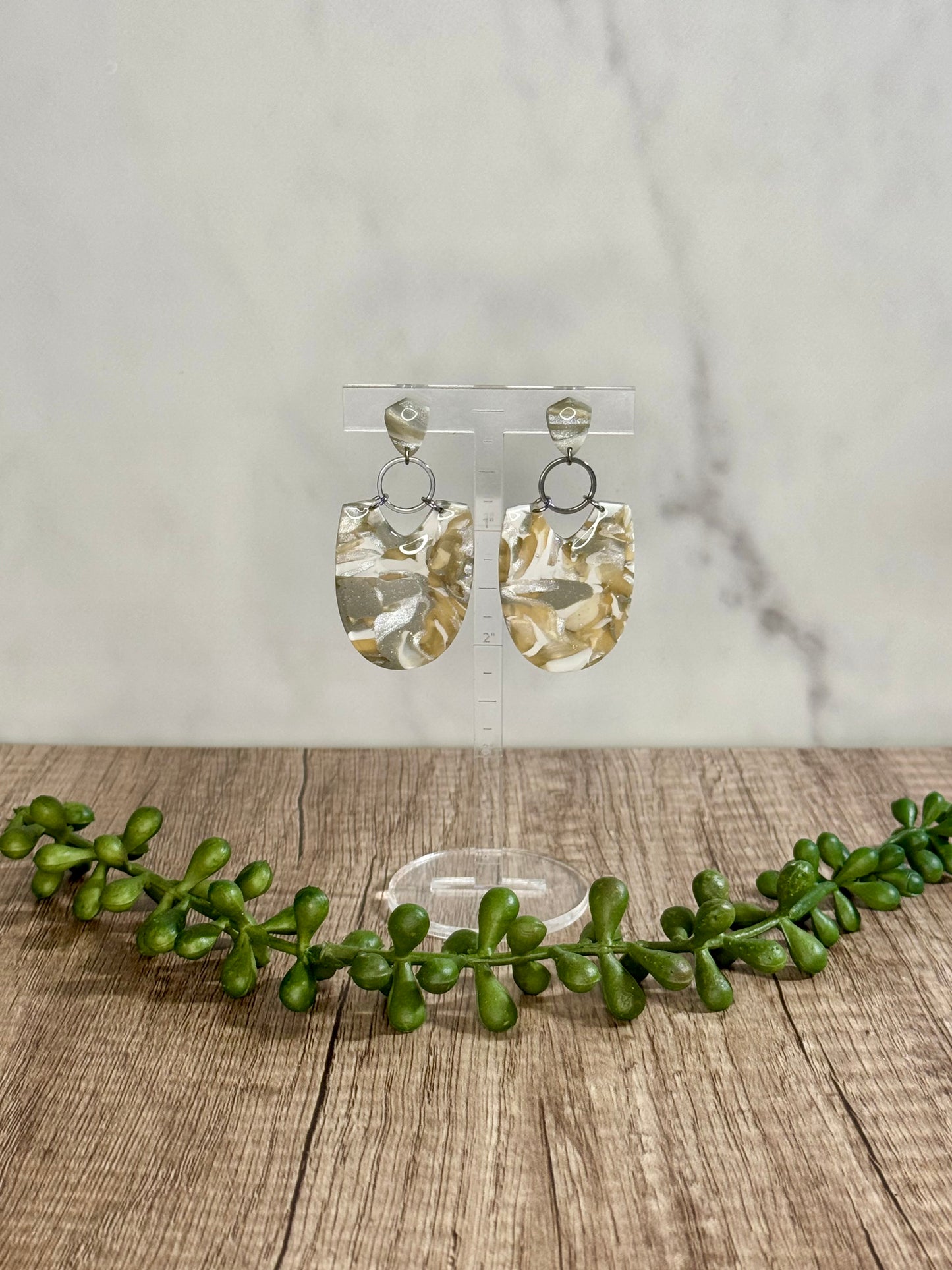 Translucent faux stone earrings
