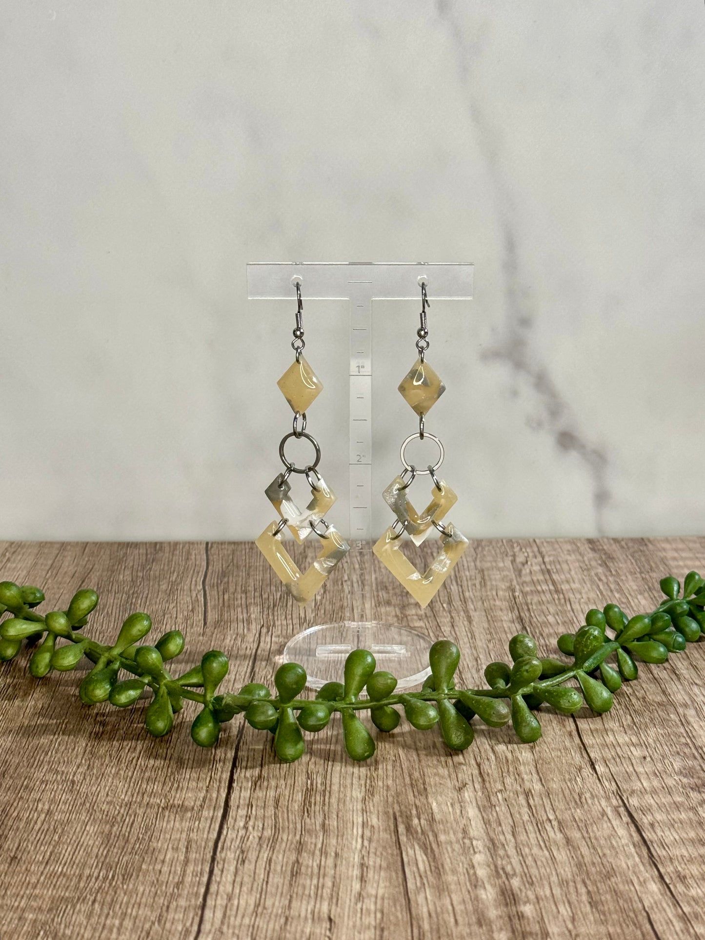 Translucent faux stone earrings
