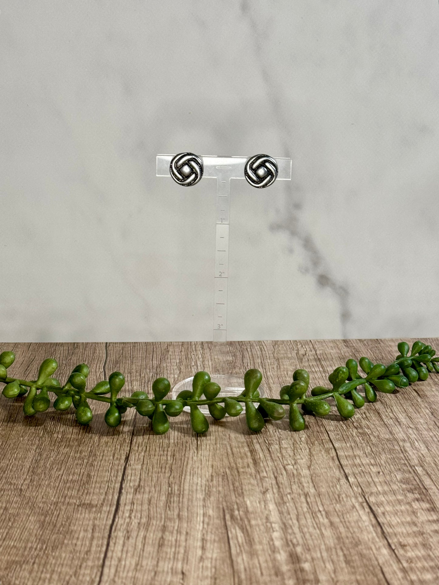 Knotted Chrome stud earrings