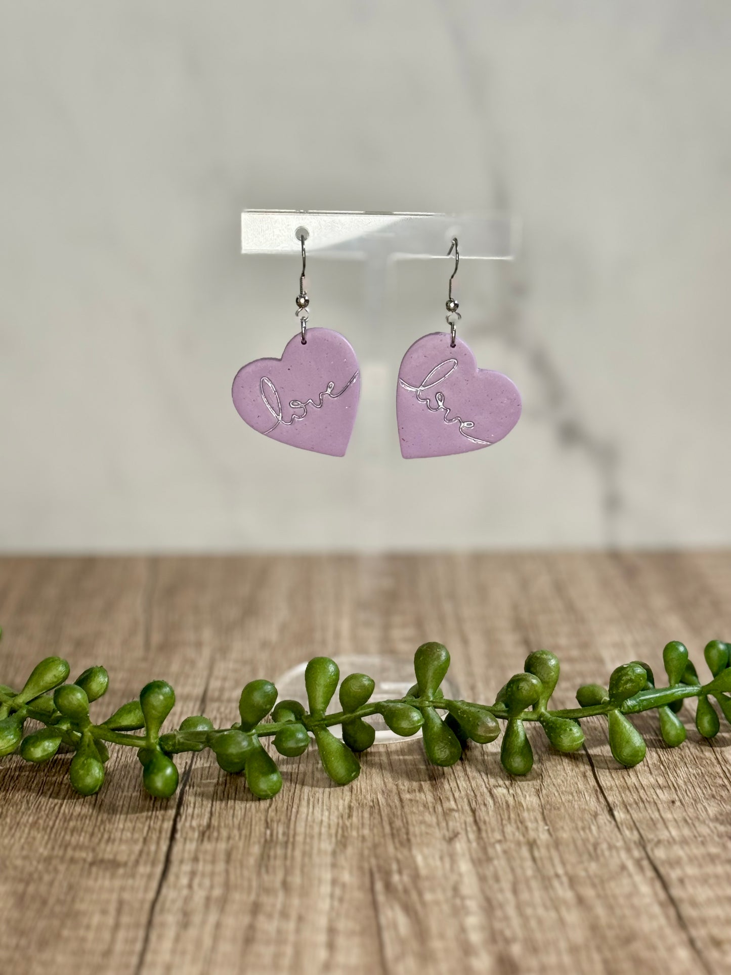 Love heart dangle earrings