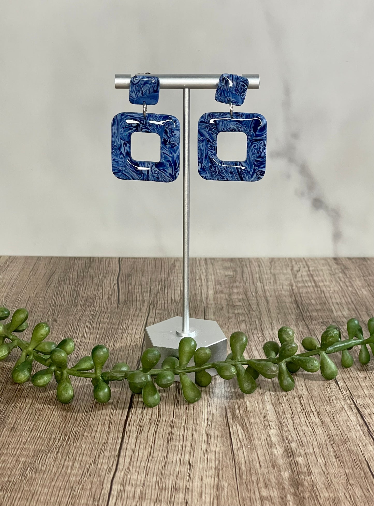 Swirled blue earrings