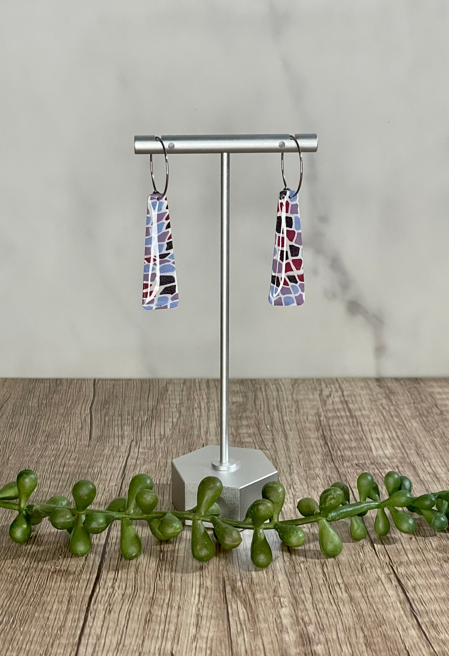 Bricked pattern earrings