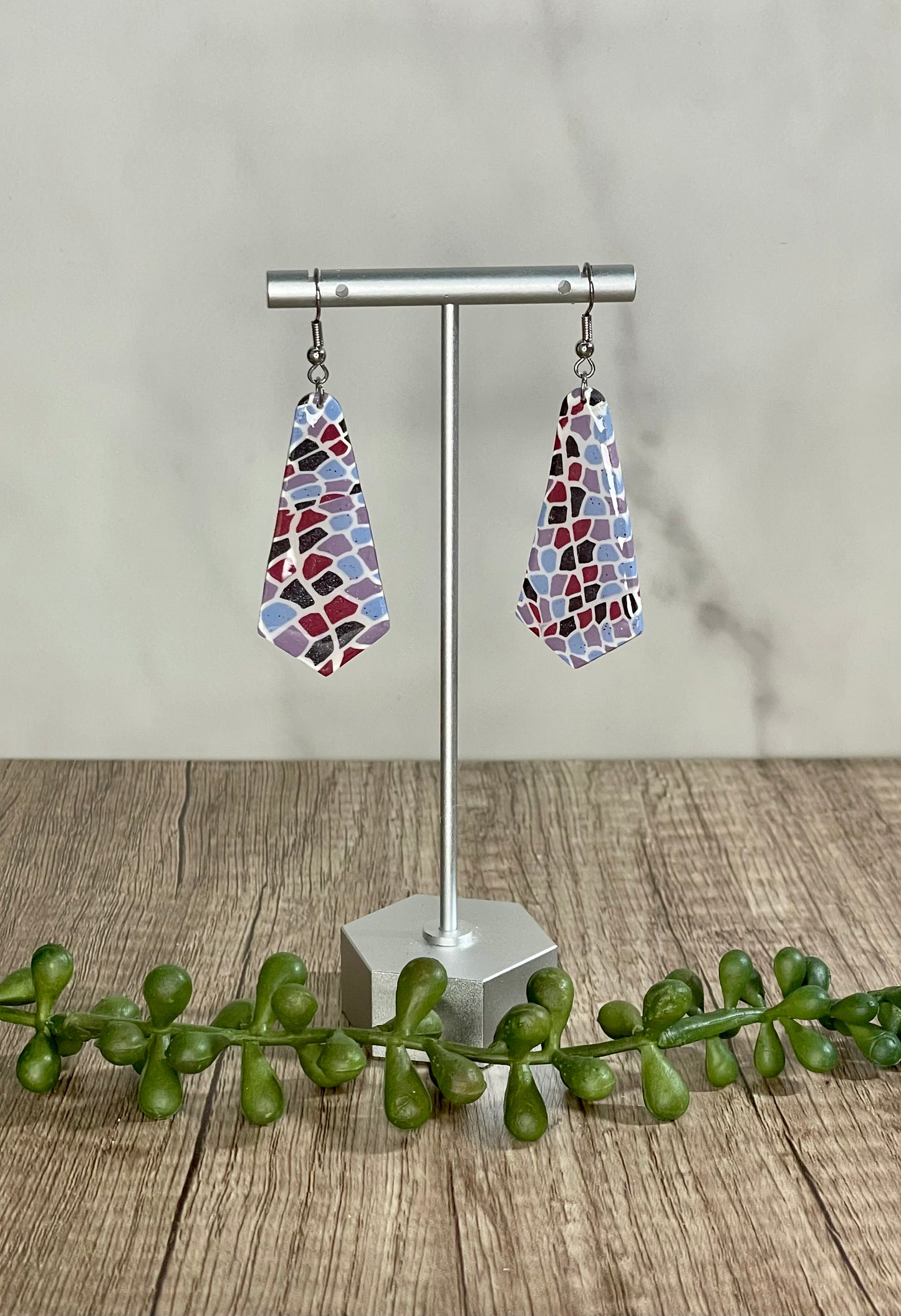 Bricked pattern earrings