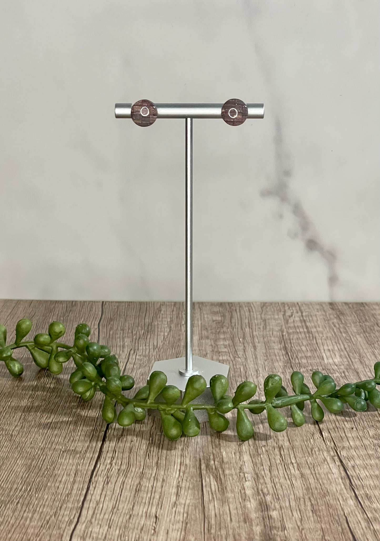 Faux quilted stud earrings