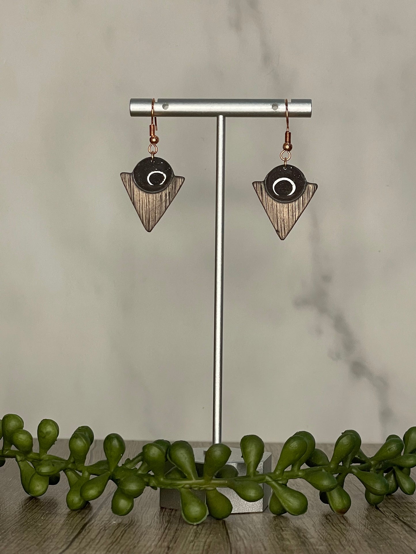 Rose gold dangle earrings