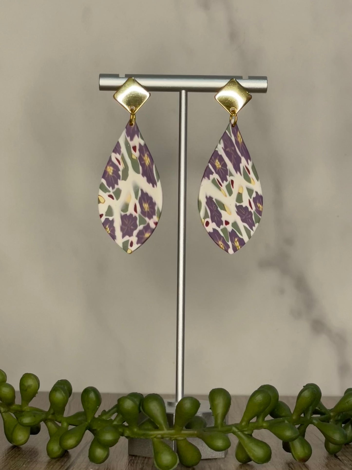 Purple flower assorted earrings