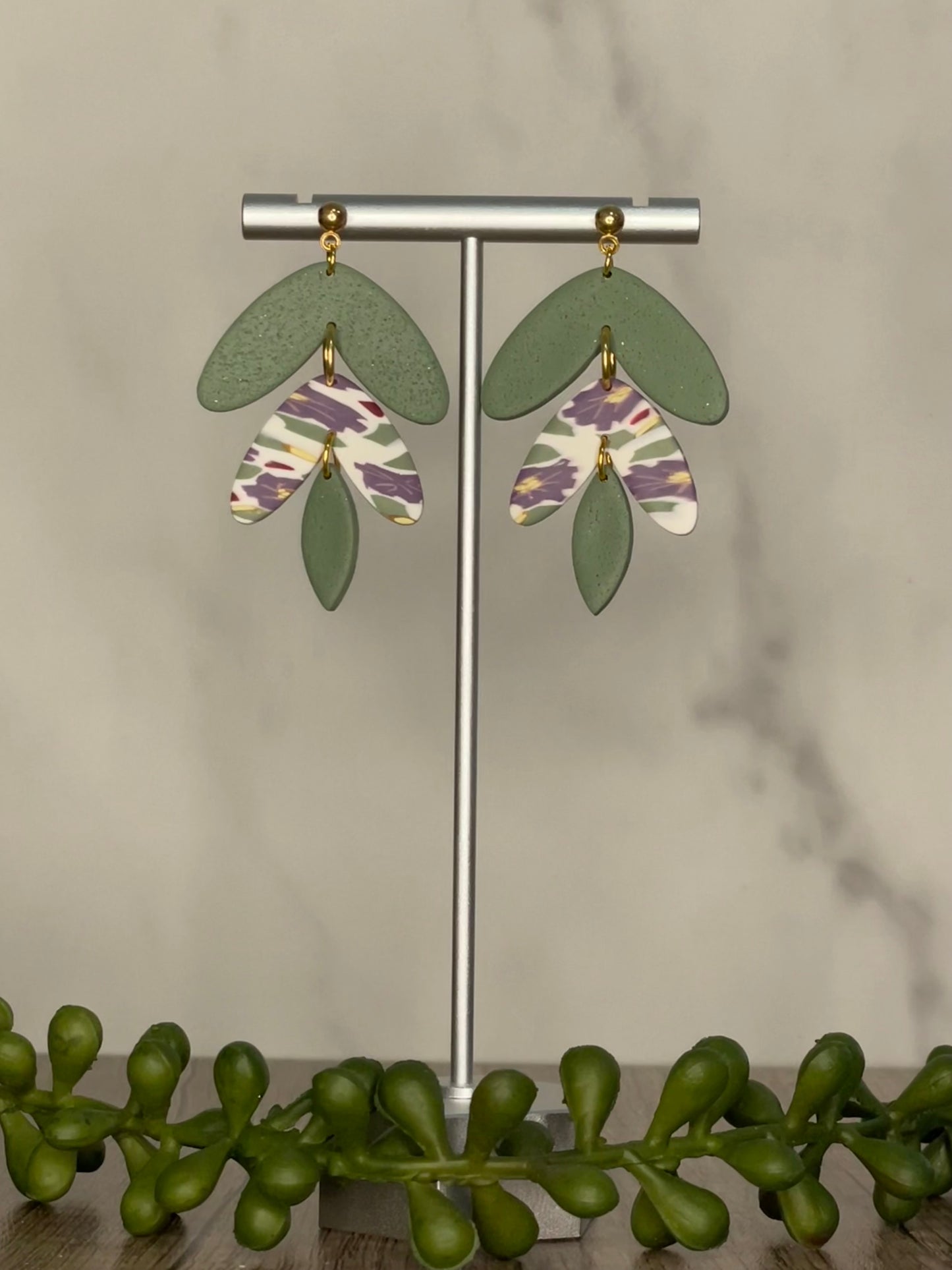 Purple flower assorted earrings