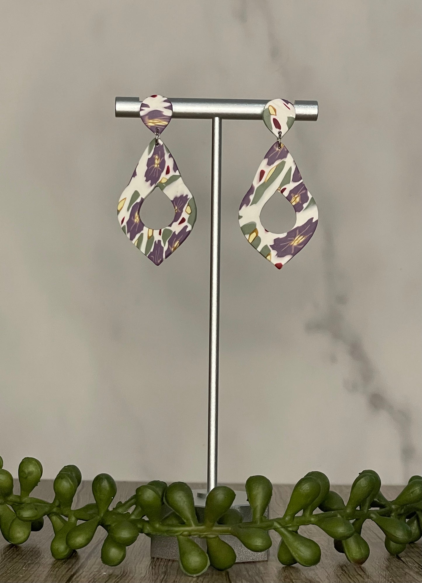 Purple flower assorted earrings