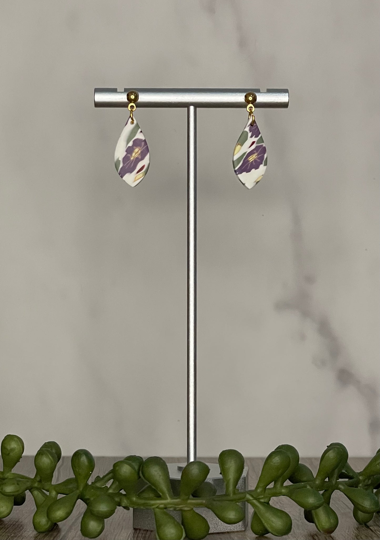 Purple flower assorted earrings