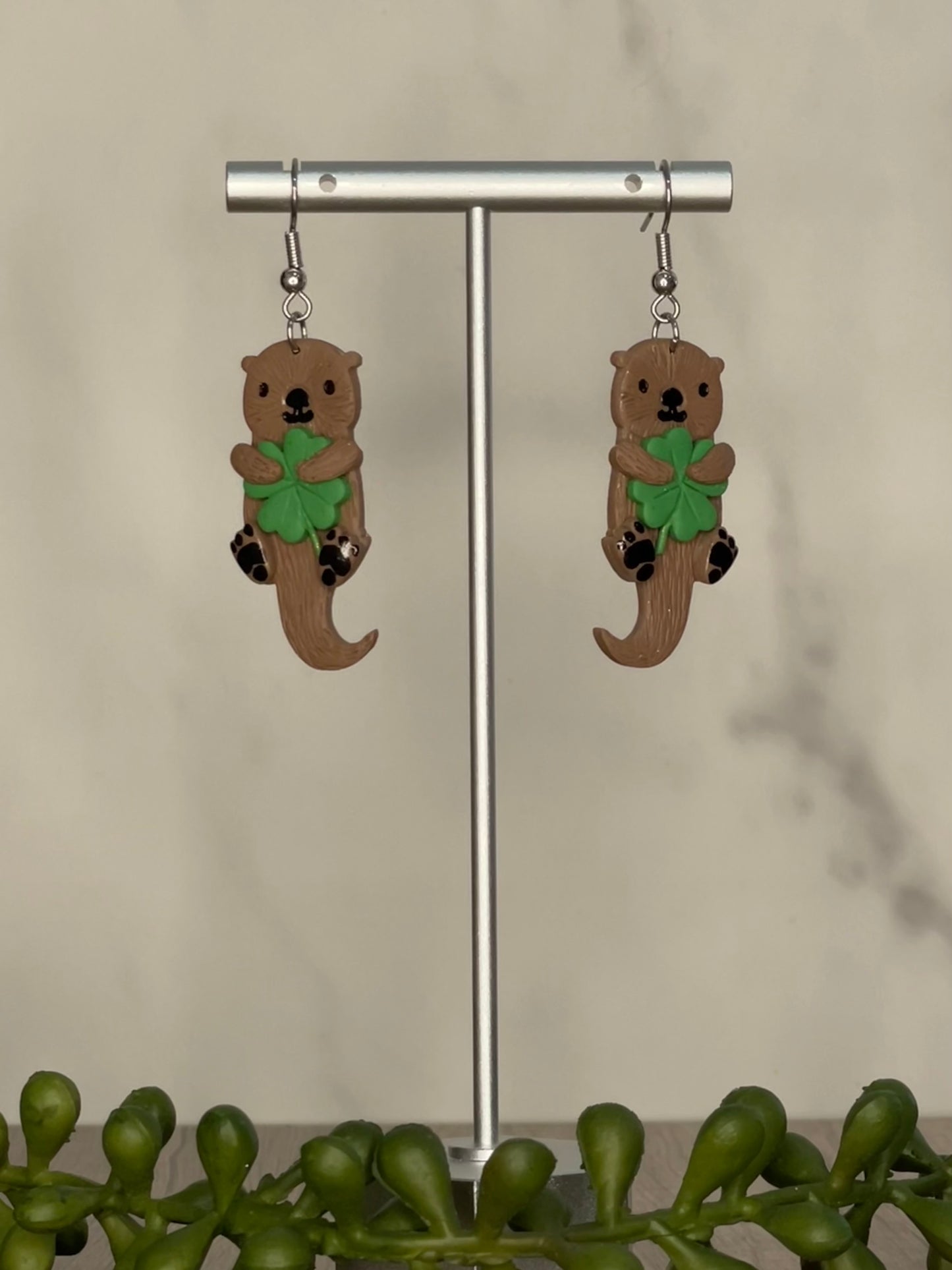St. Patrick's Otter earrings