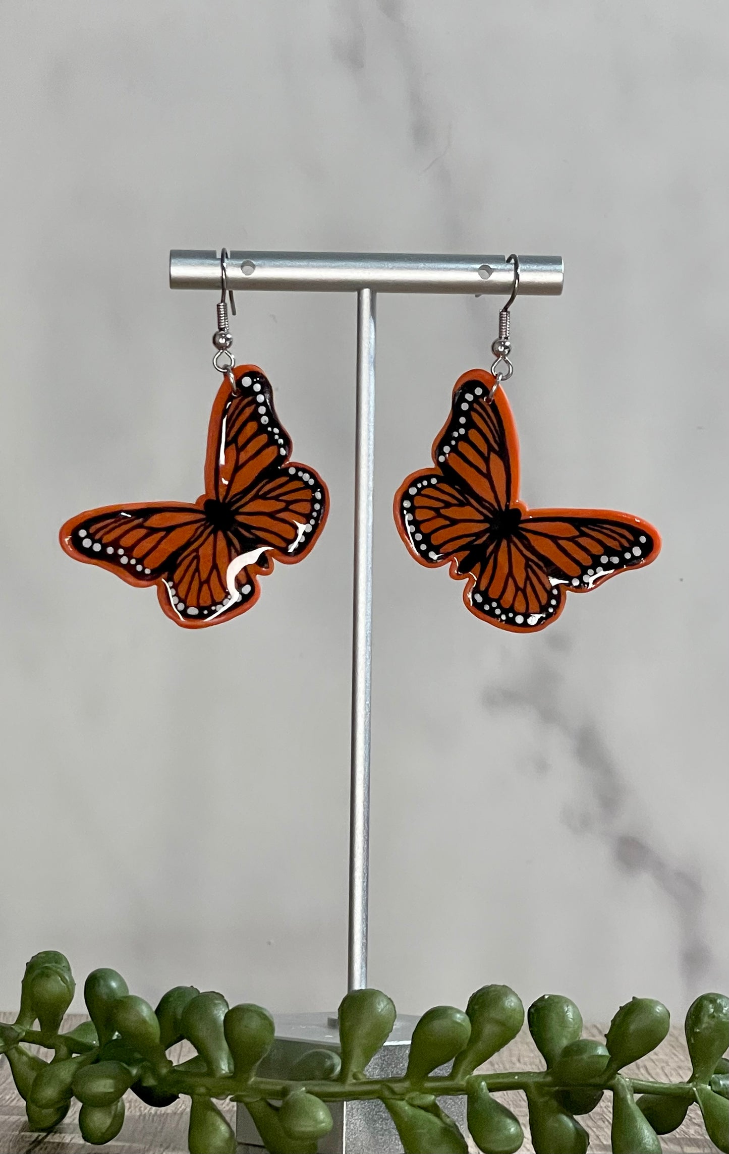 Painted butterfly earrings