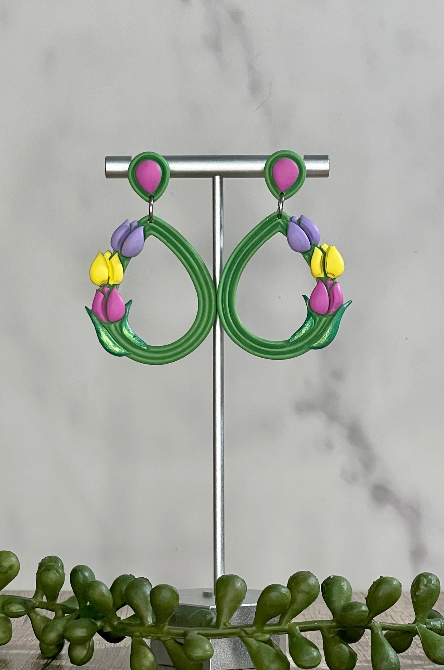 Easter tulip earrings
