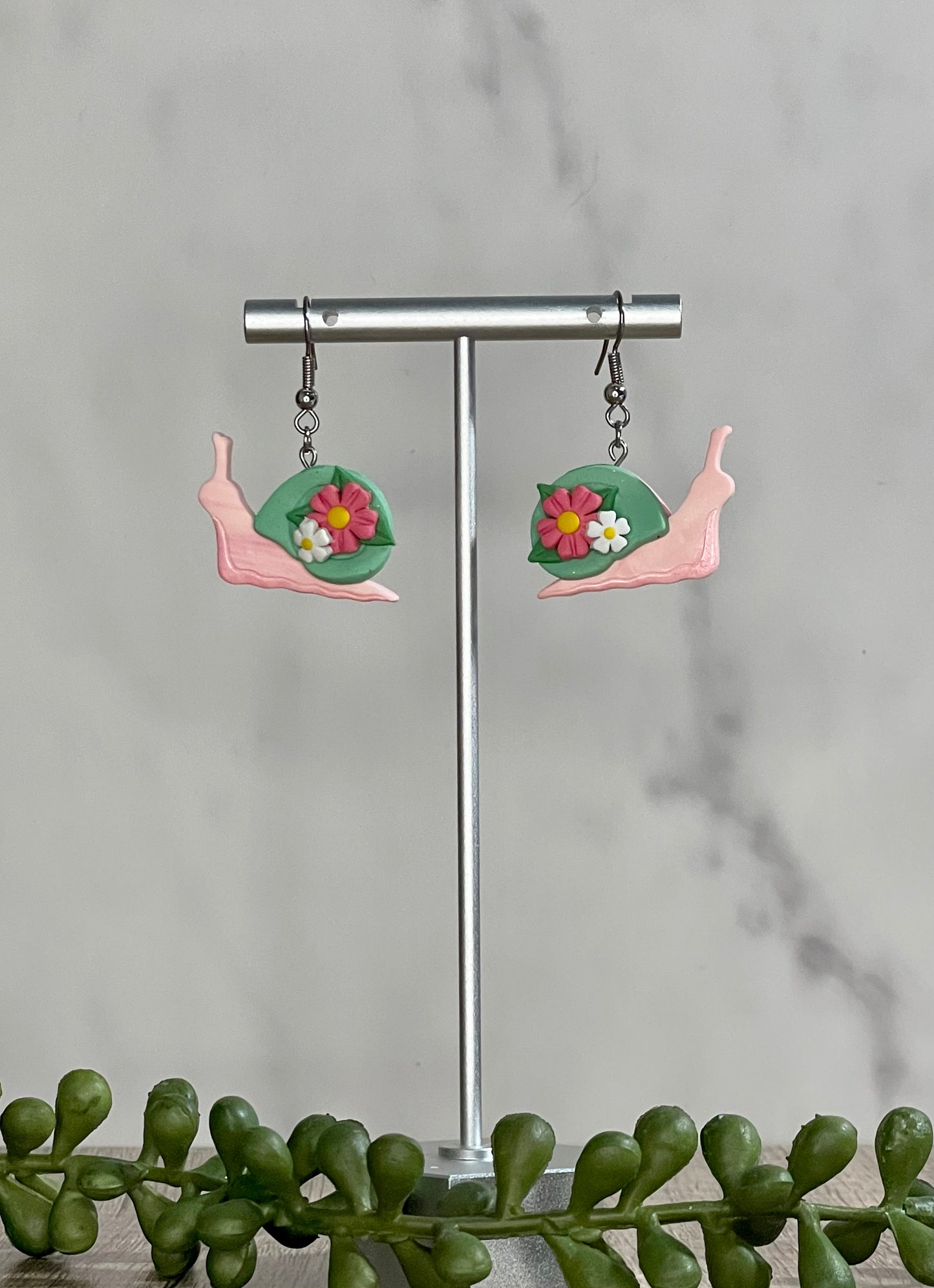 Garden snail earrings