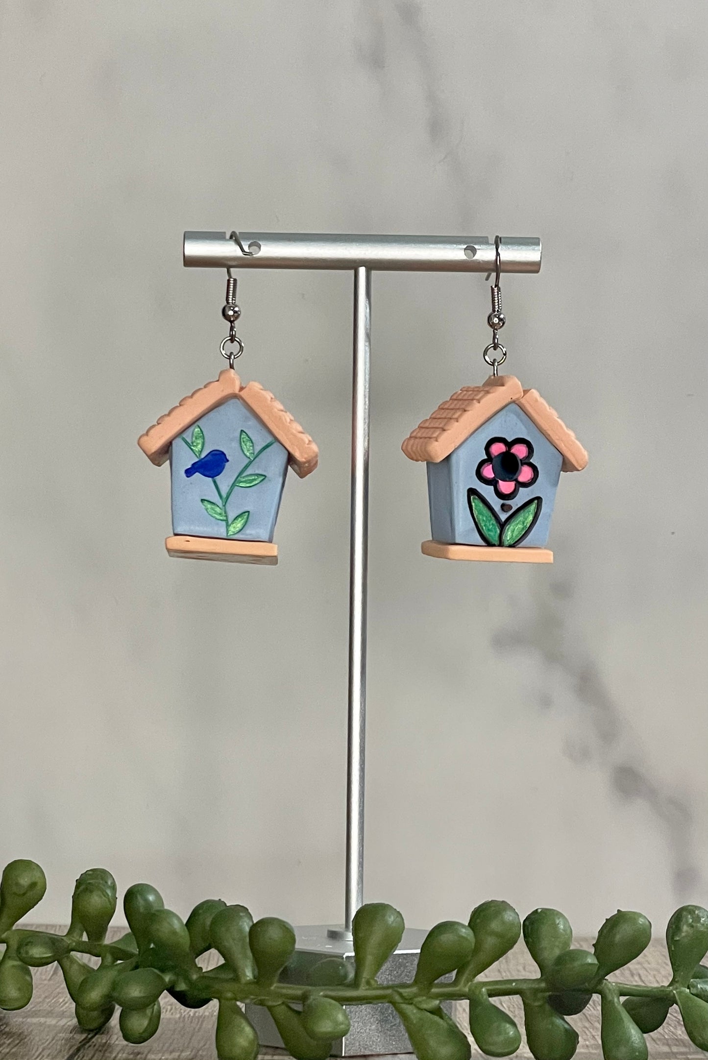 Birdhouse earrings