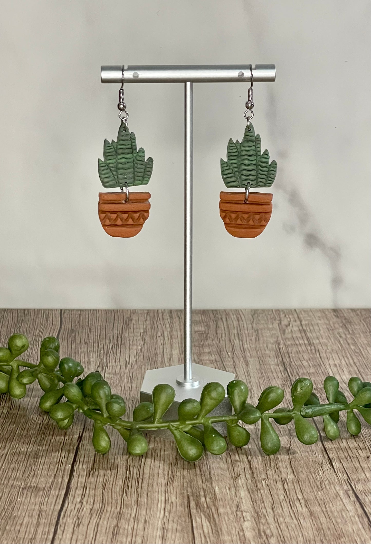 Snake plant earrings