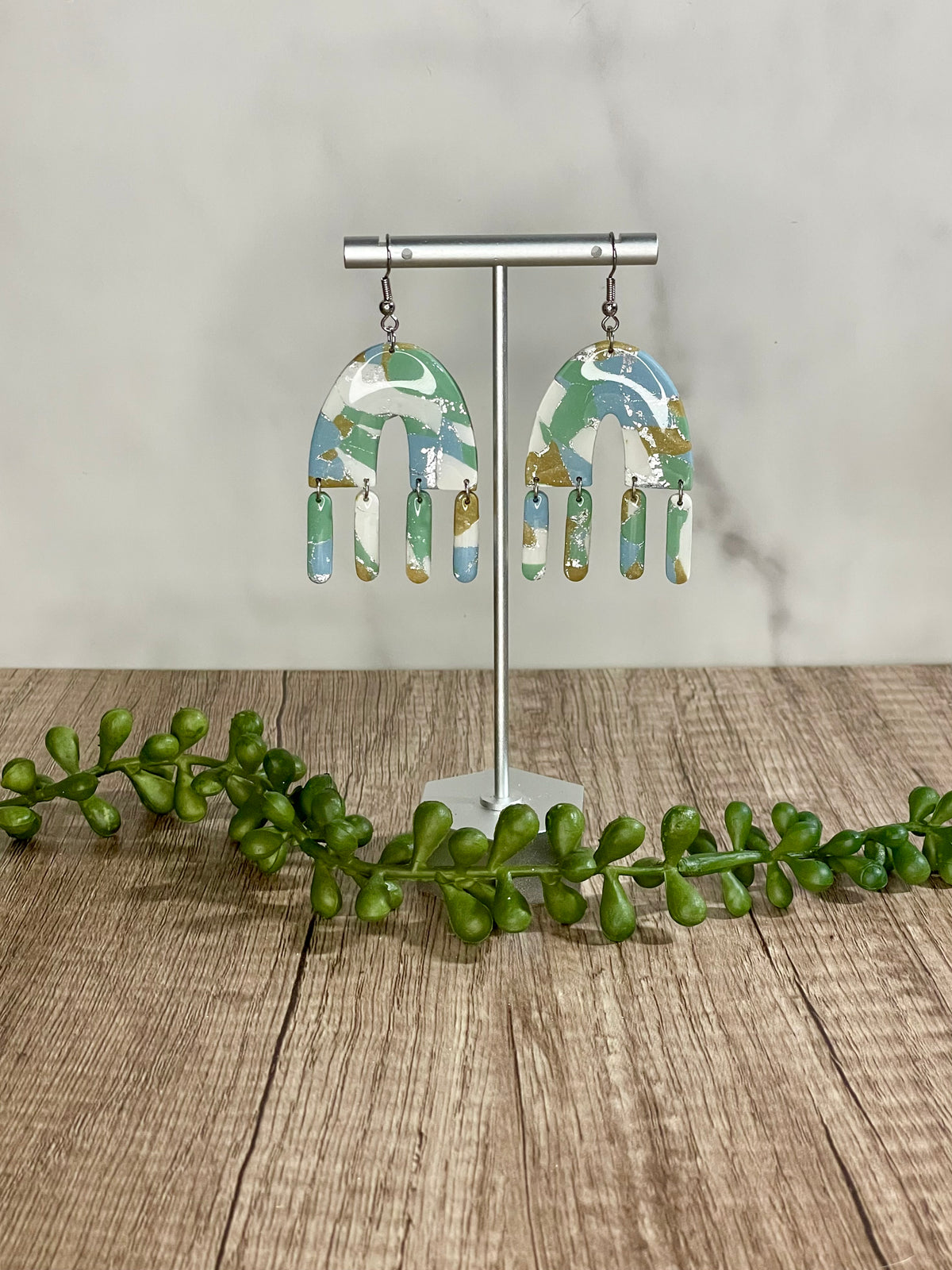 Spring marbled earrings