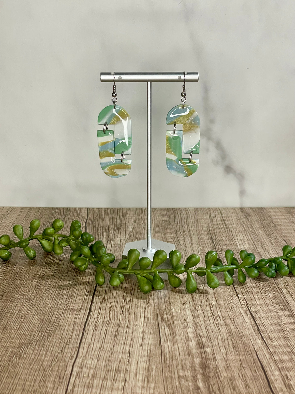 Spring marbled earrings
