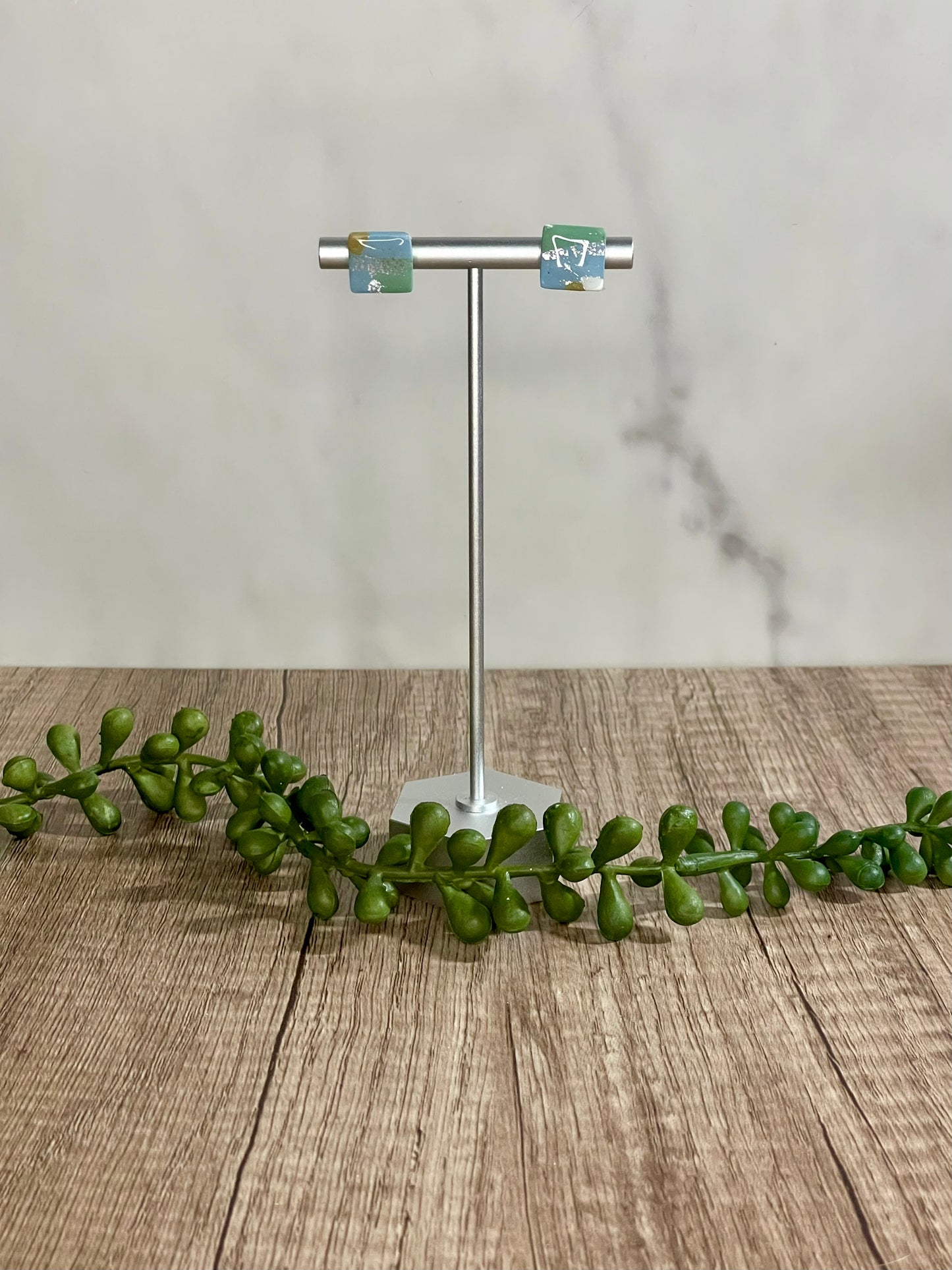 Spring marbled earrings