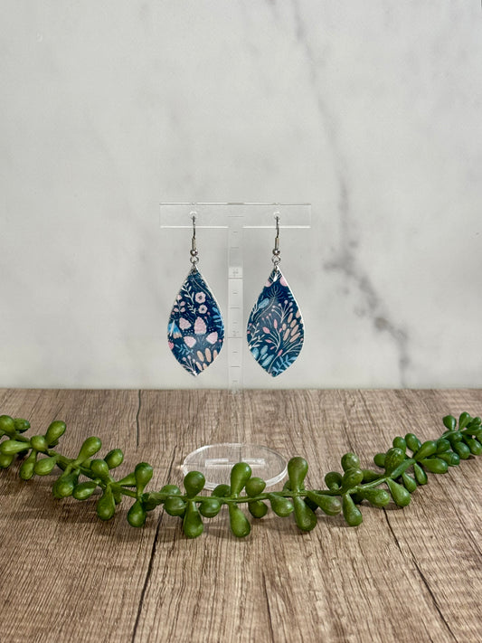 Flower print earrings