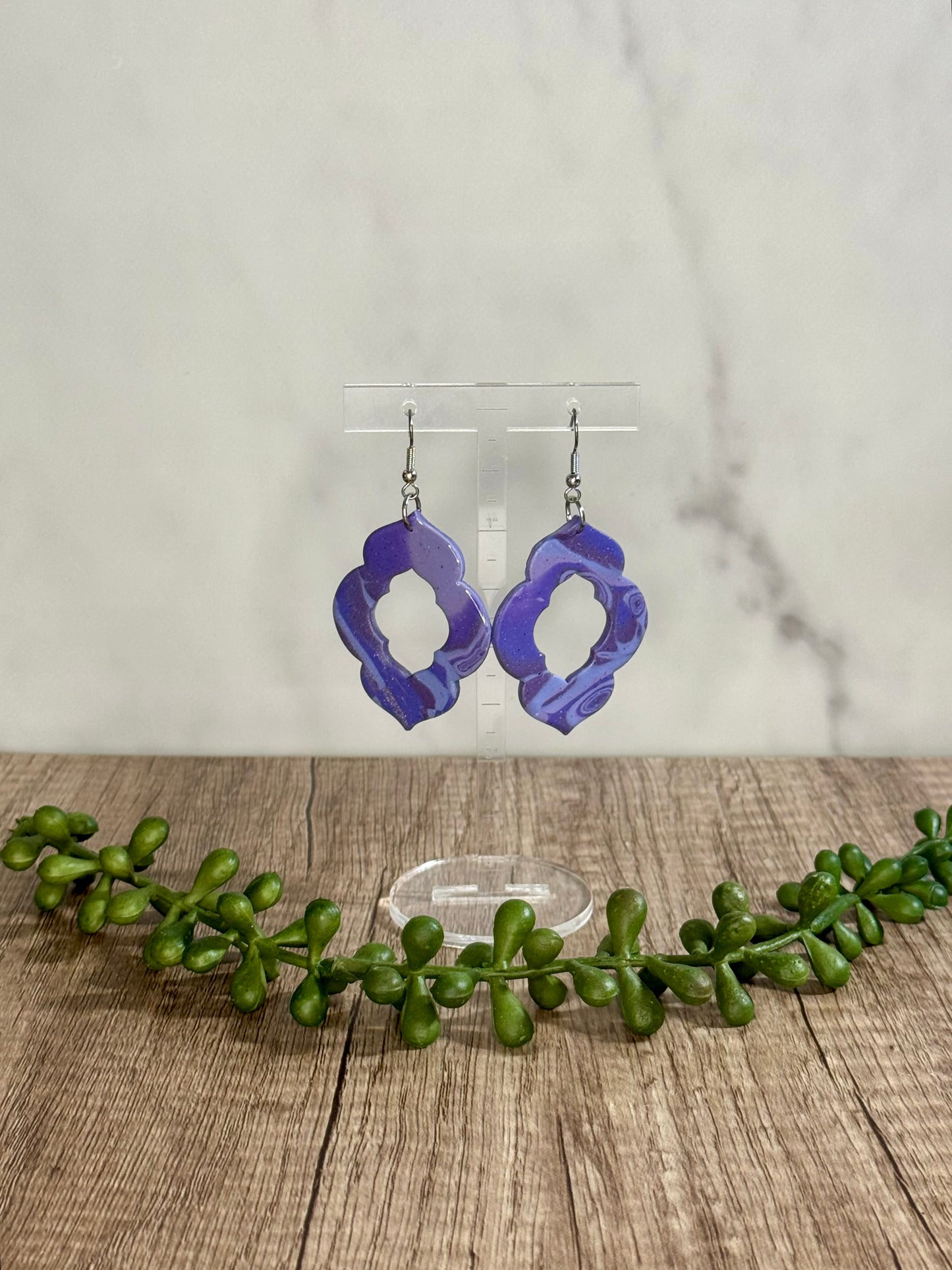 Mokume Gane Purple earrings