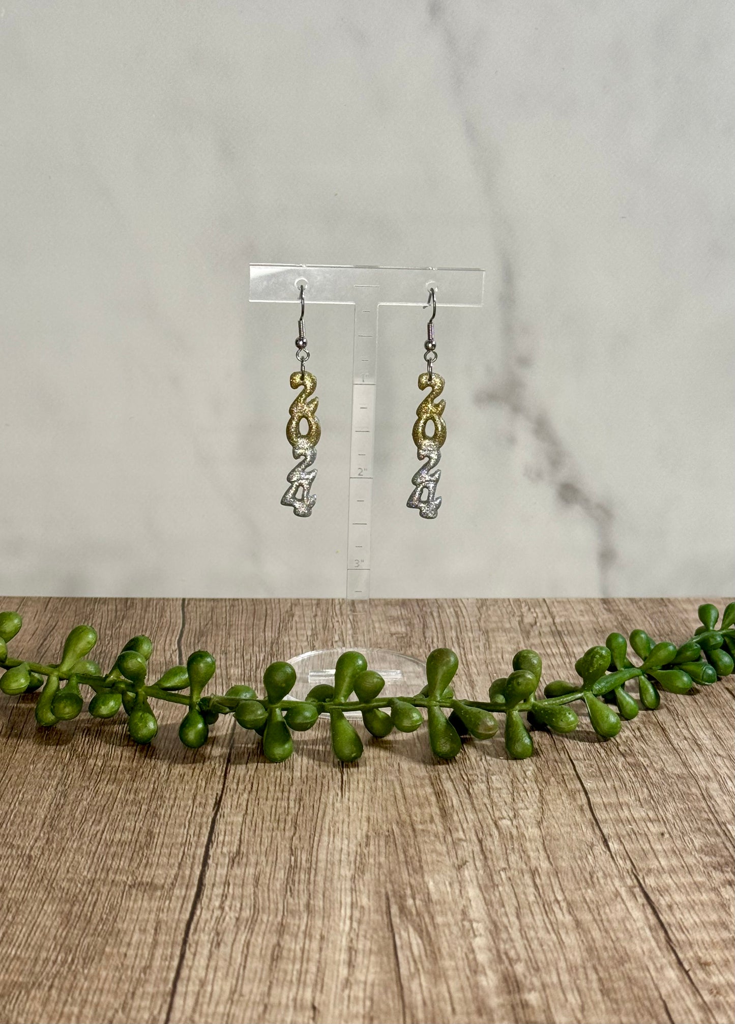 2024 New Year's dangle earrings