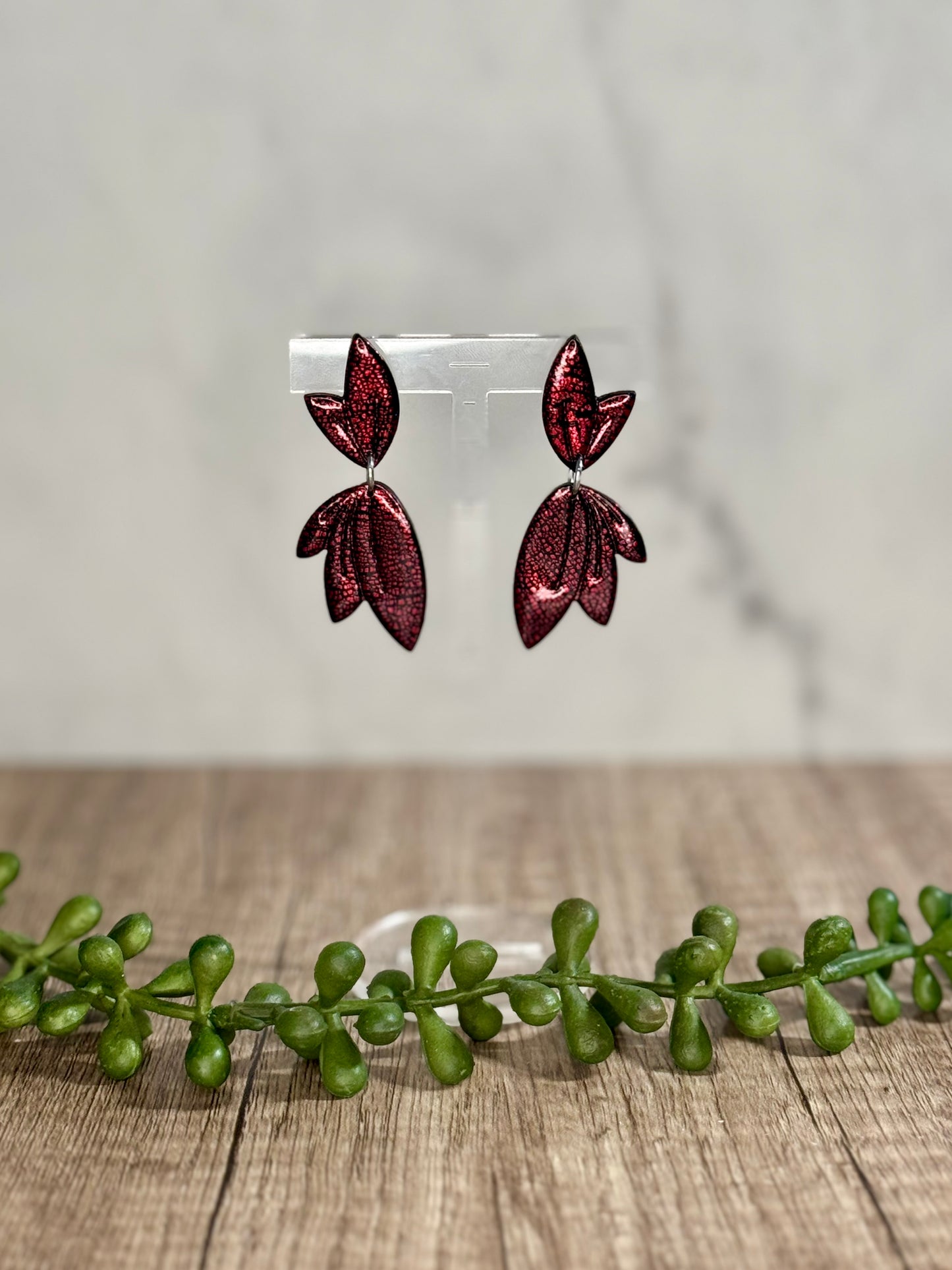 Abstract flower petal stud earrings