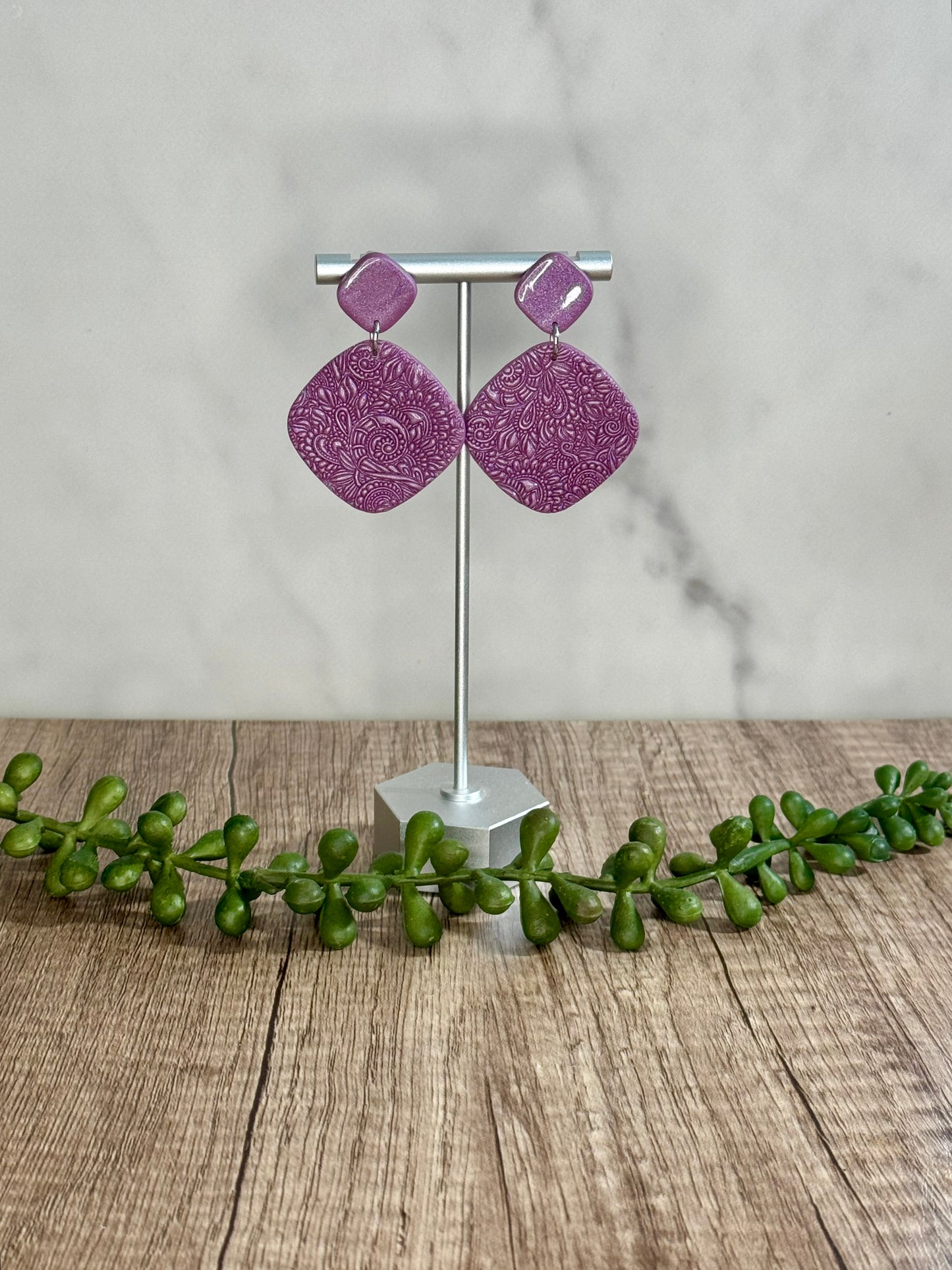 Assorted textured stud dangle earrings