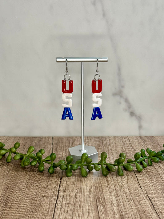 USA dangle earrings