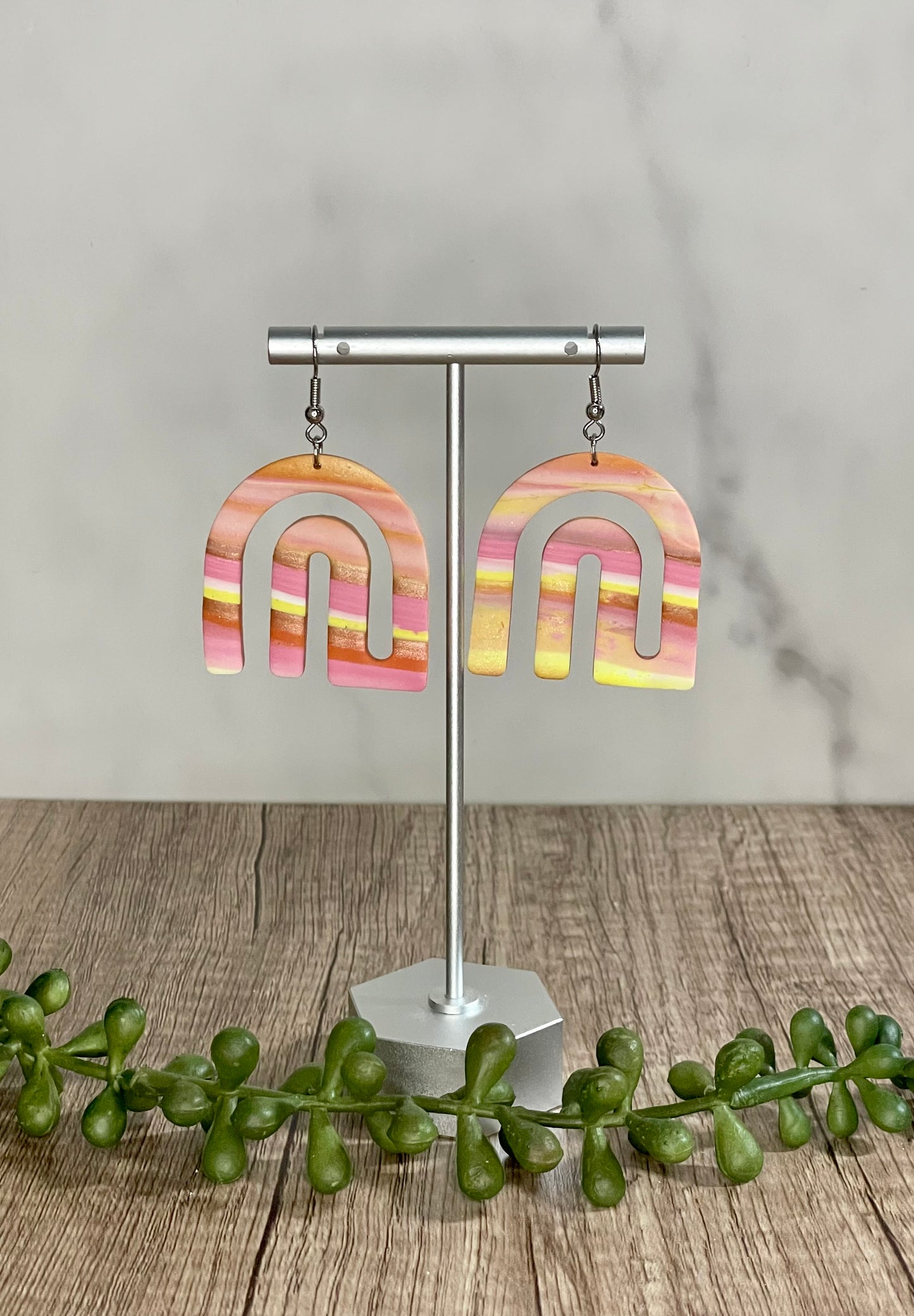 Pretty in Pink striped earrings