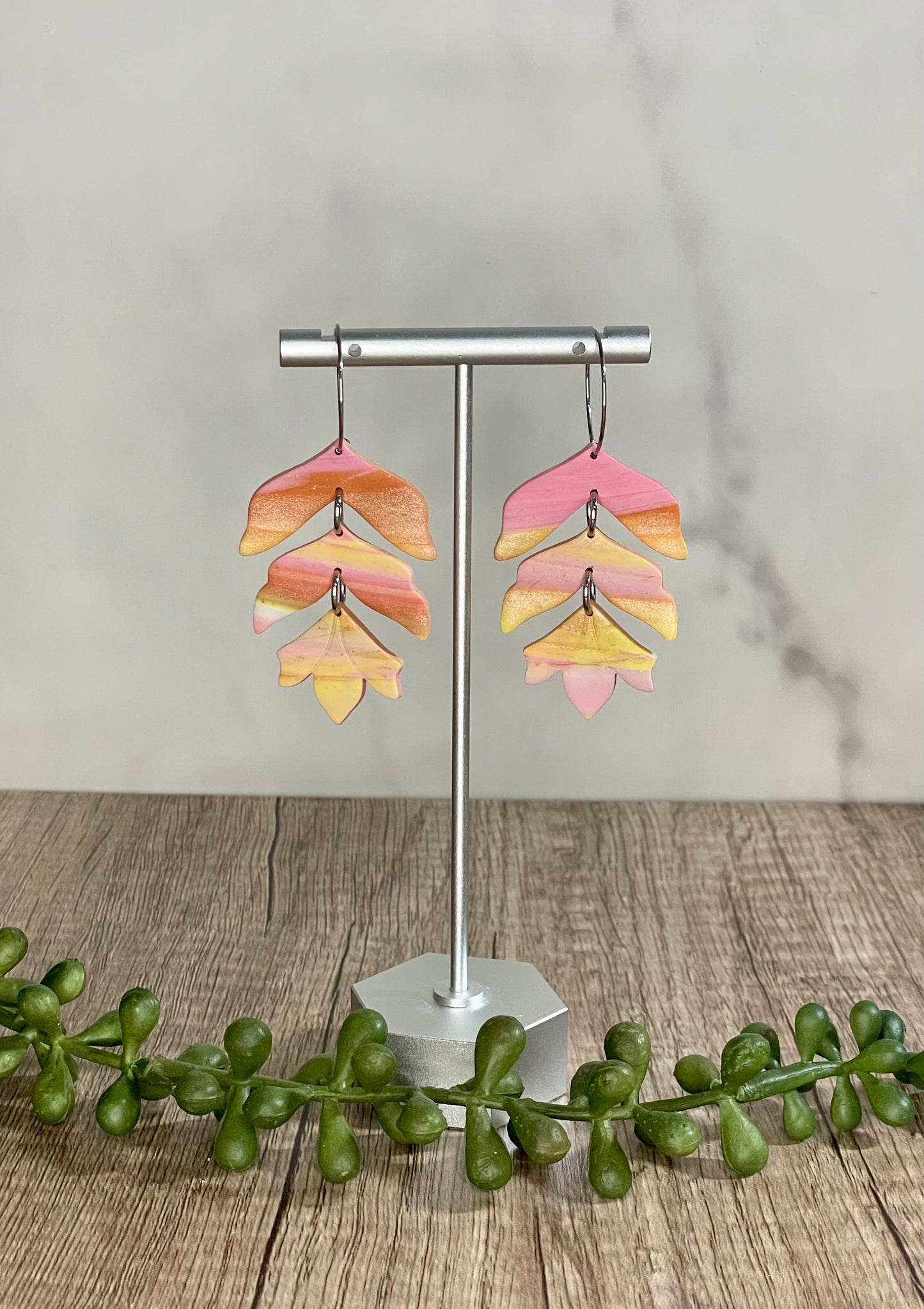 Pretty in Pink striped earrings