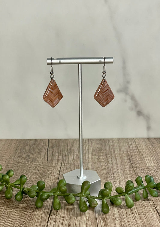 Faux quilted neutral earrings