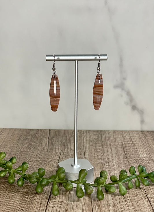 Neutral striped earrings