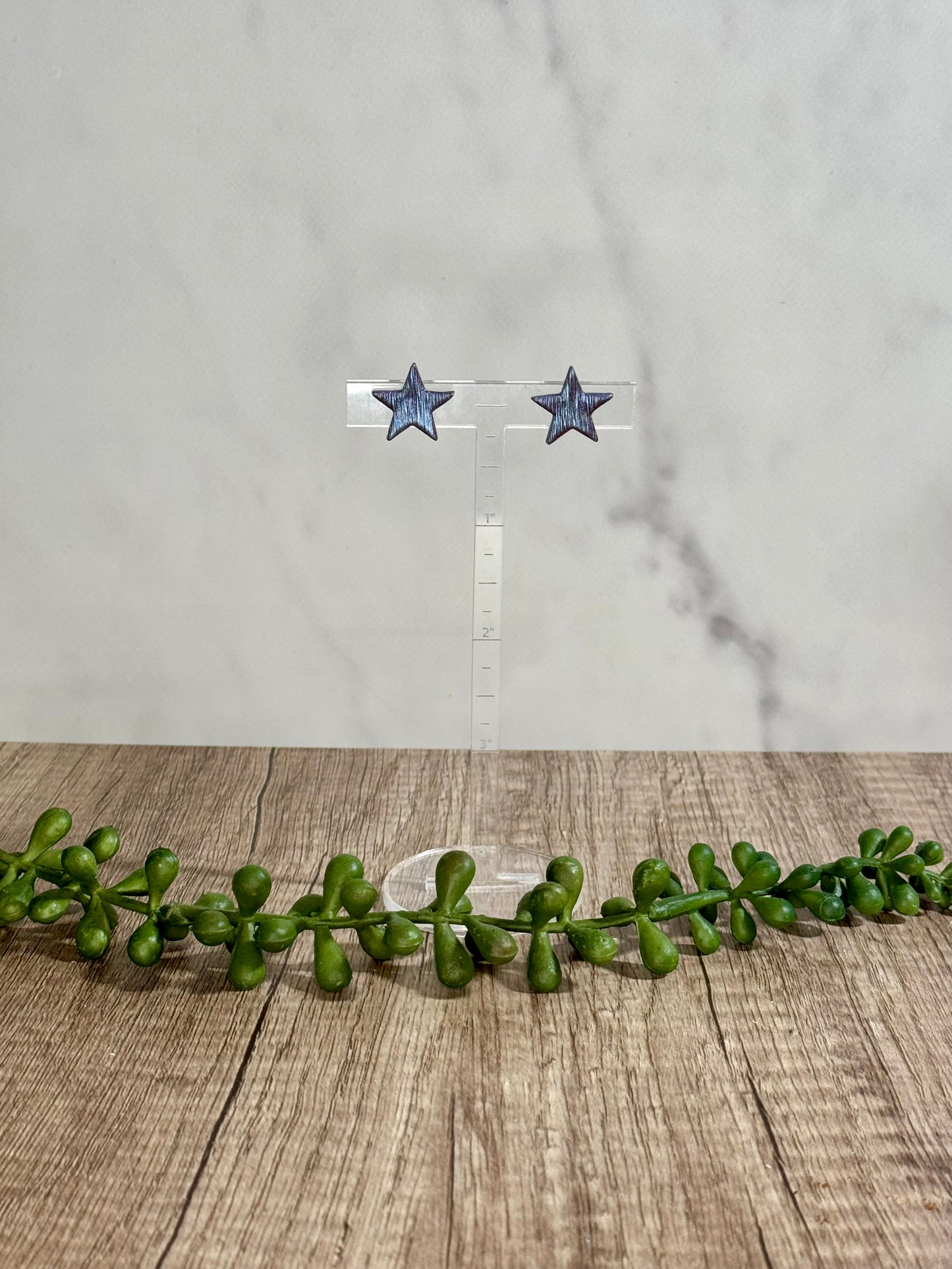 Assorted shimmering star stud earrings