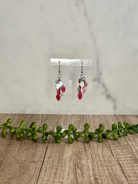 Pink Christmas Light dangle earrings