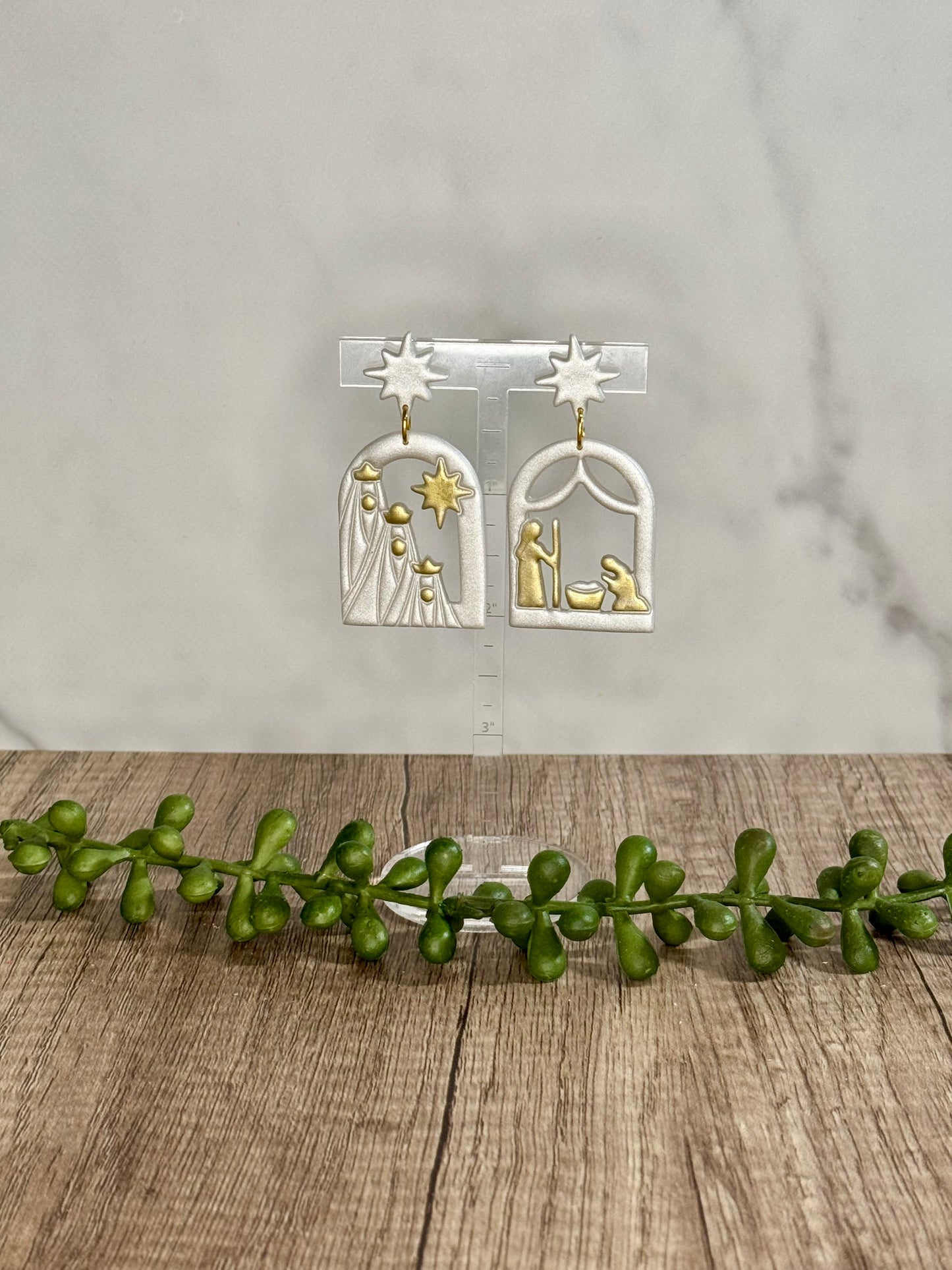 Nativity Scene stud earrings