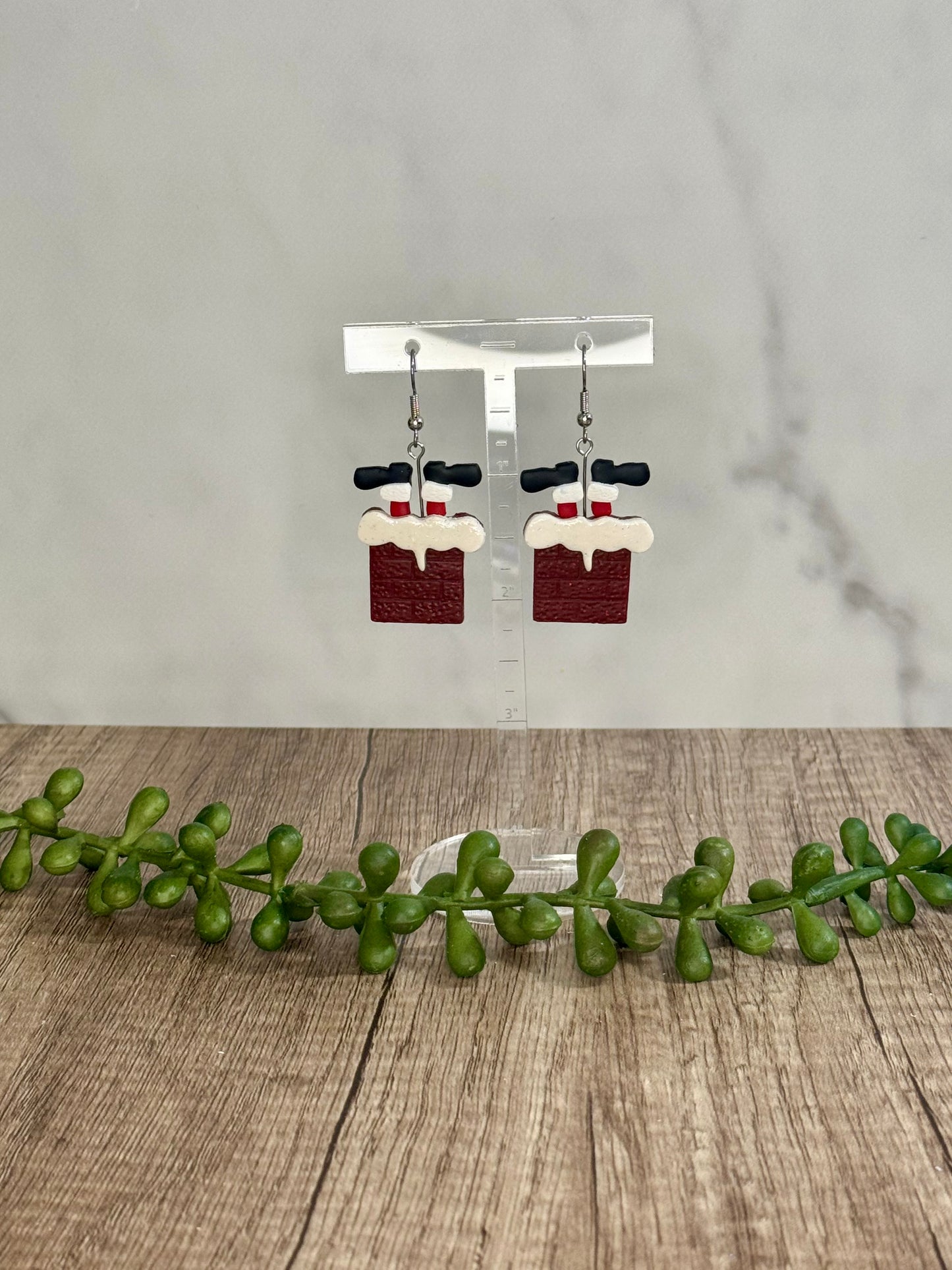 Stuck Santa dangle earrings