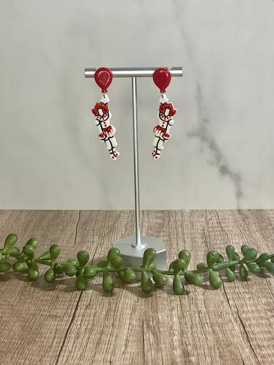 Creepy Clown stud dangle earrings