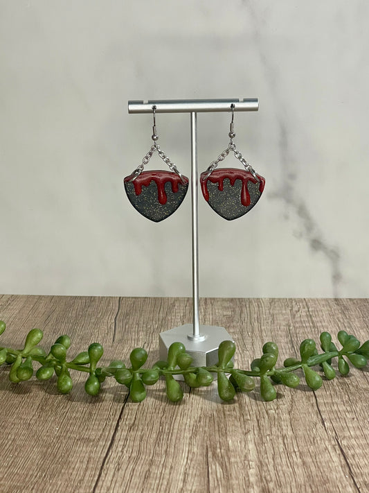 Blood drip dangle earrings