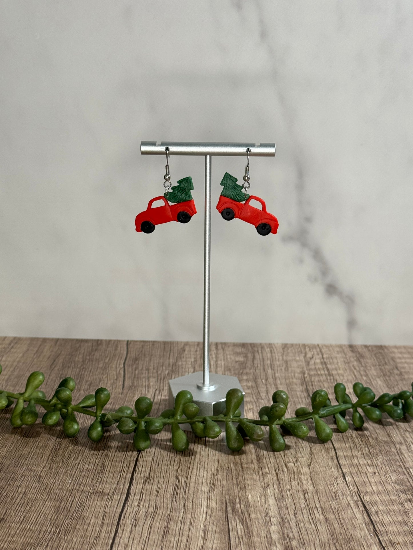 Christmas truck dangle earrings