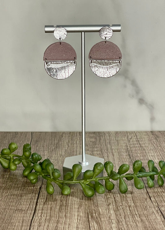 Silver foiled earrings
